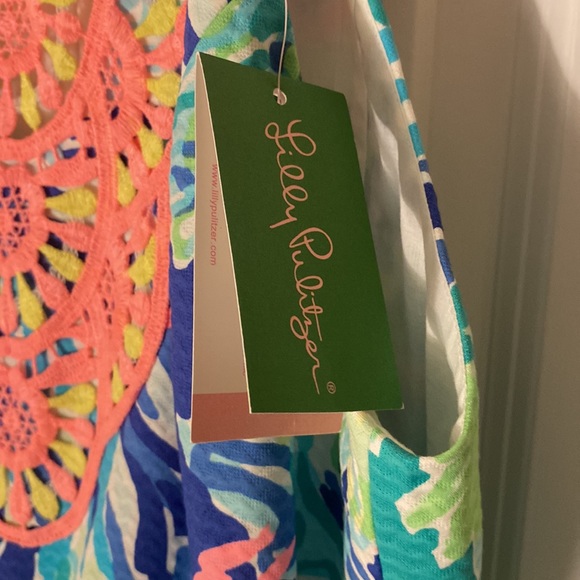 NWT Lilly Pulitzer Scuba Dress Brilliant Blue Wade and Sea Pearl Shift Printed - Picture 6 of 10